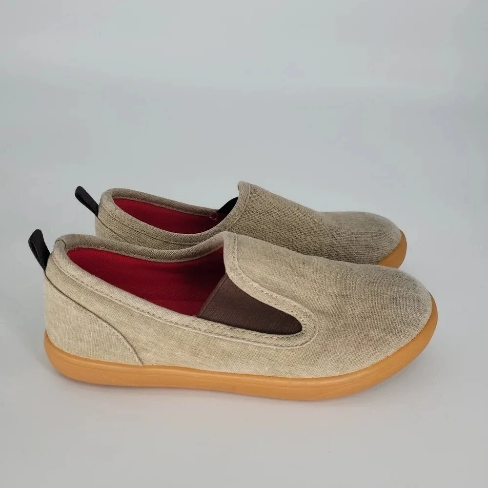 LIVIE & luca ridge beige red kids loafers slip on slides Sneaker Size 12